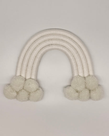 Arco íris Branco Pompom