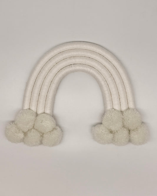 Arco íris Branco Pompom