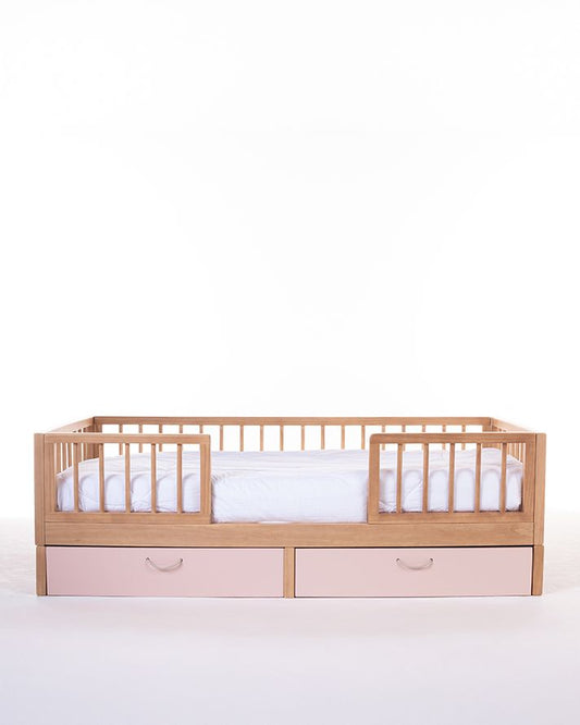 Cama Montessori Evolutiva + Gavetões Rosas