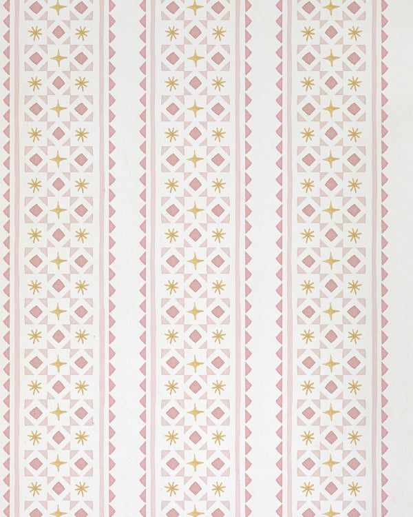 Papel Listras e Gravataria Asteriscos Rosa