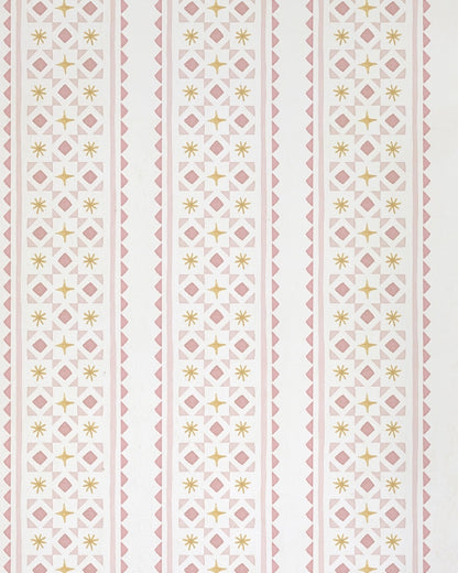 Papel Listras e Gravataria Asteriscos Rosa