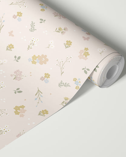 Papel de Parede Botanico Rosa